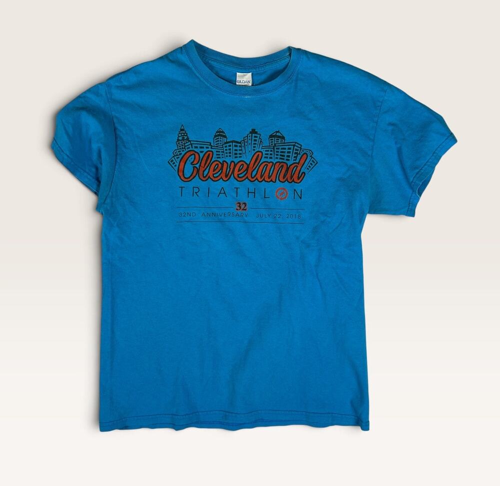 Cleveland Triathlon 2018 32nd Anniversary Event T-Shirt Mens M Teal